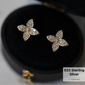 Gold and Silver Floral Earrings